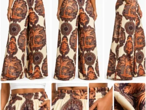 Boho Palm Tree Print Pants