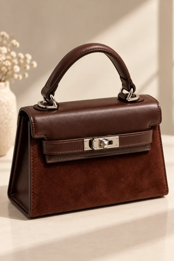 Mini Kelly Suede Handle Bag